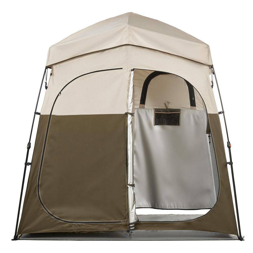 Camping Shower Tent, 2-Room Foldable Portable Privacy Tent Changing Room with Ground Stakes, Ropes, and Carry Bag price history on PriceWatchPro