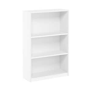 Simple Home 3-Tier Height 40.3 in White Adjustable Shelf Bookcase