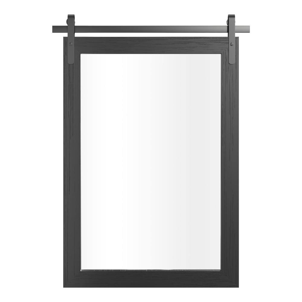 22 in. W x 30 in. H Large Rectangle Mirror Wood Framed Wall Mirror Bathroom Mirror Vanity Mirror in Black price history on PriceWatchPro