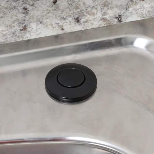 Kitchen Garbage Disposal Drain Stopper in Matte Black - Danco