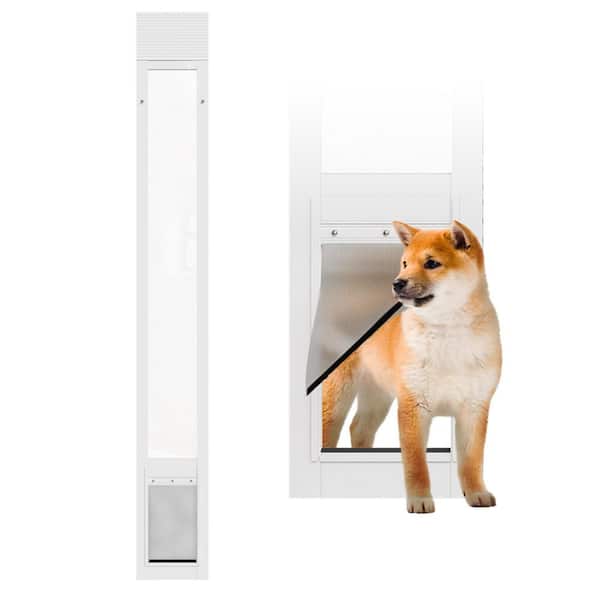 7 in. x 11 in. Large White Freedom Patio Panel 76 in. to 81 in. Pet Door