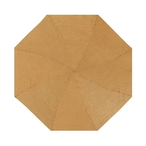 Country Braid Collection Straw Solid 96" Octagonal 100% Polypropylene Reversible Solid Area Rug