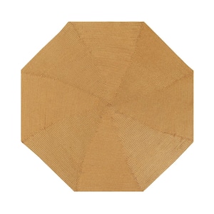 Country Braid Collection Straw Solid 48" Octagonal 100% Polypropylene Reversible Solid Area Rug
