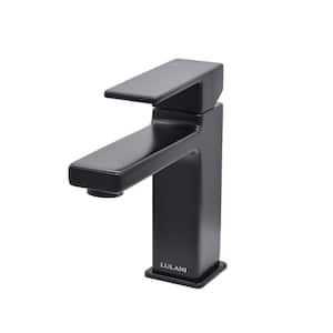 Capri Single Hole Single-Handle Bathroom Faucet in Matte Black finish