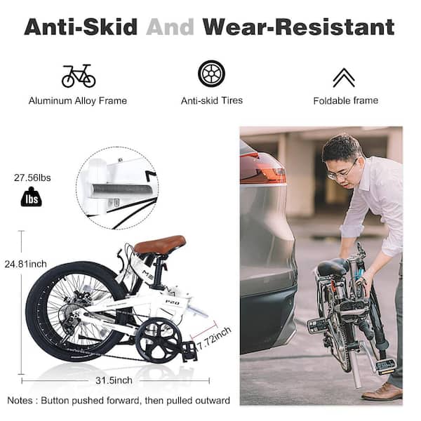 20 in. Girl's and Boy's Shimano 8-Speed Folding Bike wq-011 - The