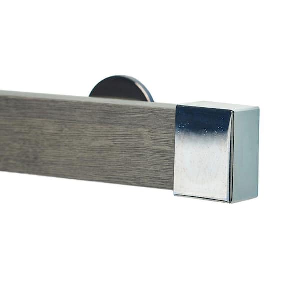 Kontur EVO Pro 96 in. Non-Adjustable 2 in. Single Traverse Curtain Rod Set in Cassis with Chrome Endcap Finial