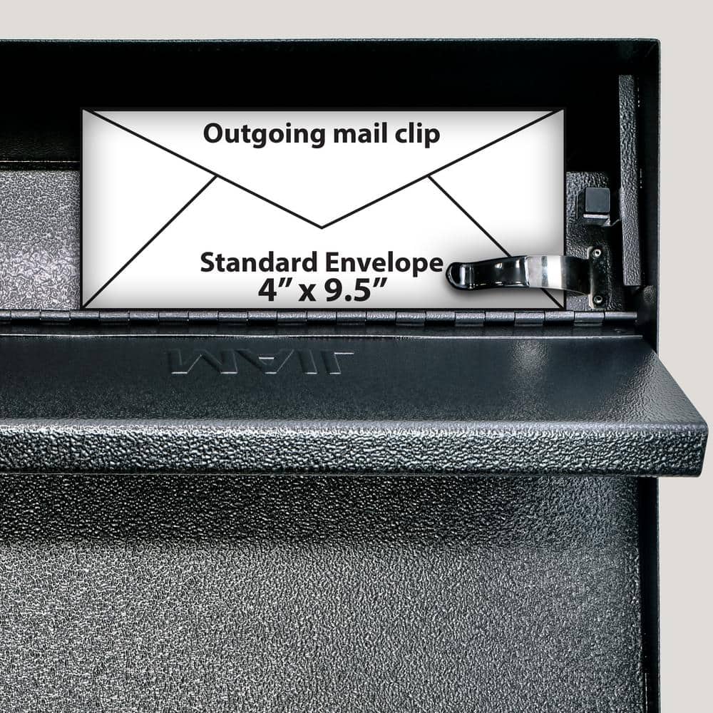 Galaxy Black Steel Lockable Wall-Mount Mailbox