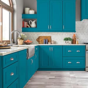 1 qt. #P480-6 Aruba Blue Semi-Gloss Enamel Interior/Exterior Cabinet, Door & Trim Paint