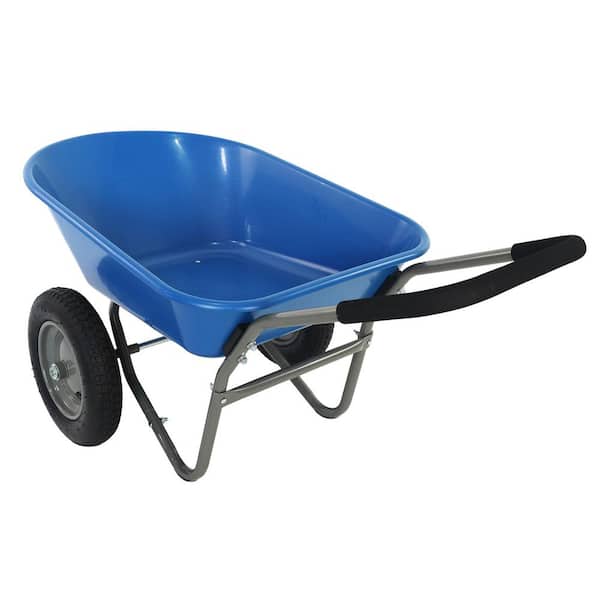 5 cu. ft. Wheelbarrow 2-Wheeled Trolley for Green Garden 15 in. Pneumatic Wheel, Steel