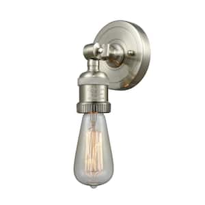 Bare Bulb 4.5 in. 1-Light Brushed Satin Nickel Wall Sconce