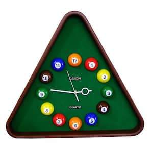 Multicolor Billiards Design 18.5 in. H Tall Decorative Wall Clock with Brushed Finish for Decor Home, Assembly Required