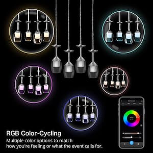 Cella 4-Light Integrated LED Chrome Pendant Light with Clear Acrylic Shade and Smart Color Changing Technology
