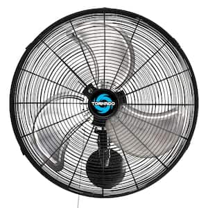 20 in. 3-Speed High-Velocity Wall Fan in Black with Oscillating Head