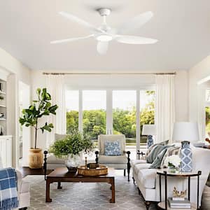 60 in. Integrated LED Indoor White Ceiling Fan with Light Kit and Remote Control