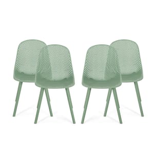Atlantic Bilbao Stackable Plastic Outdoor Dining Chair in Grey (4-Pack