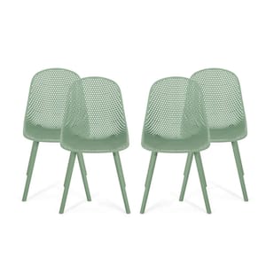 Posey Green Plastic Outdoor Patio Dining Chair (4-Pack)