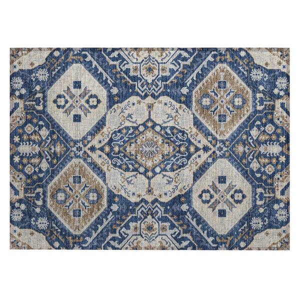 Chantille Machine Washable Indoor/Outdoor Abstract ACN3103 Navy 3 ft. x 4 ft. Area Rug