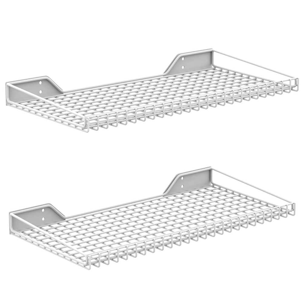 23.5 in. x 12 in. Metal Wall Mounted Storage Shelves for Garage Closet Laundry Room, White (2-Pack) price history on PriceWatchPro