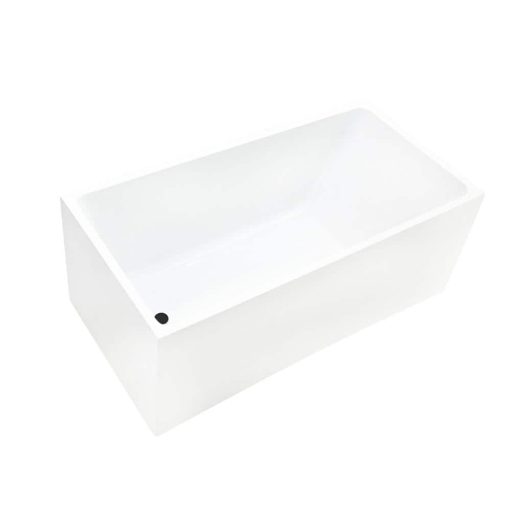 47" x 29" White Acrylic Freestanding Soaking Bathtub