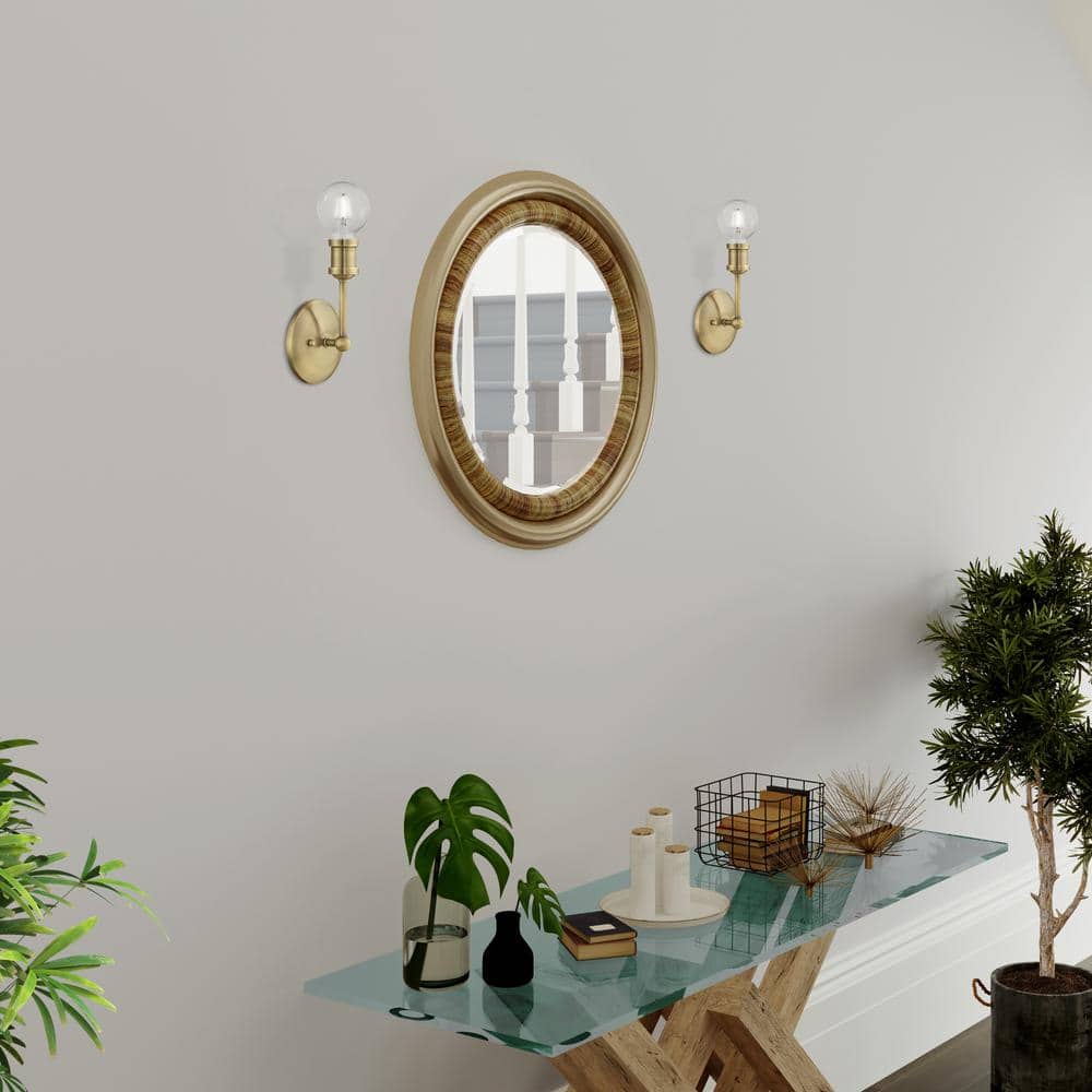 Antique Brass 1-Light Dimmable Vanity Sconce