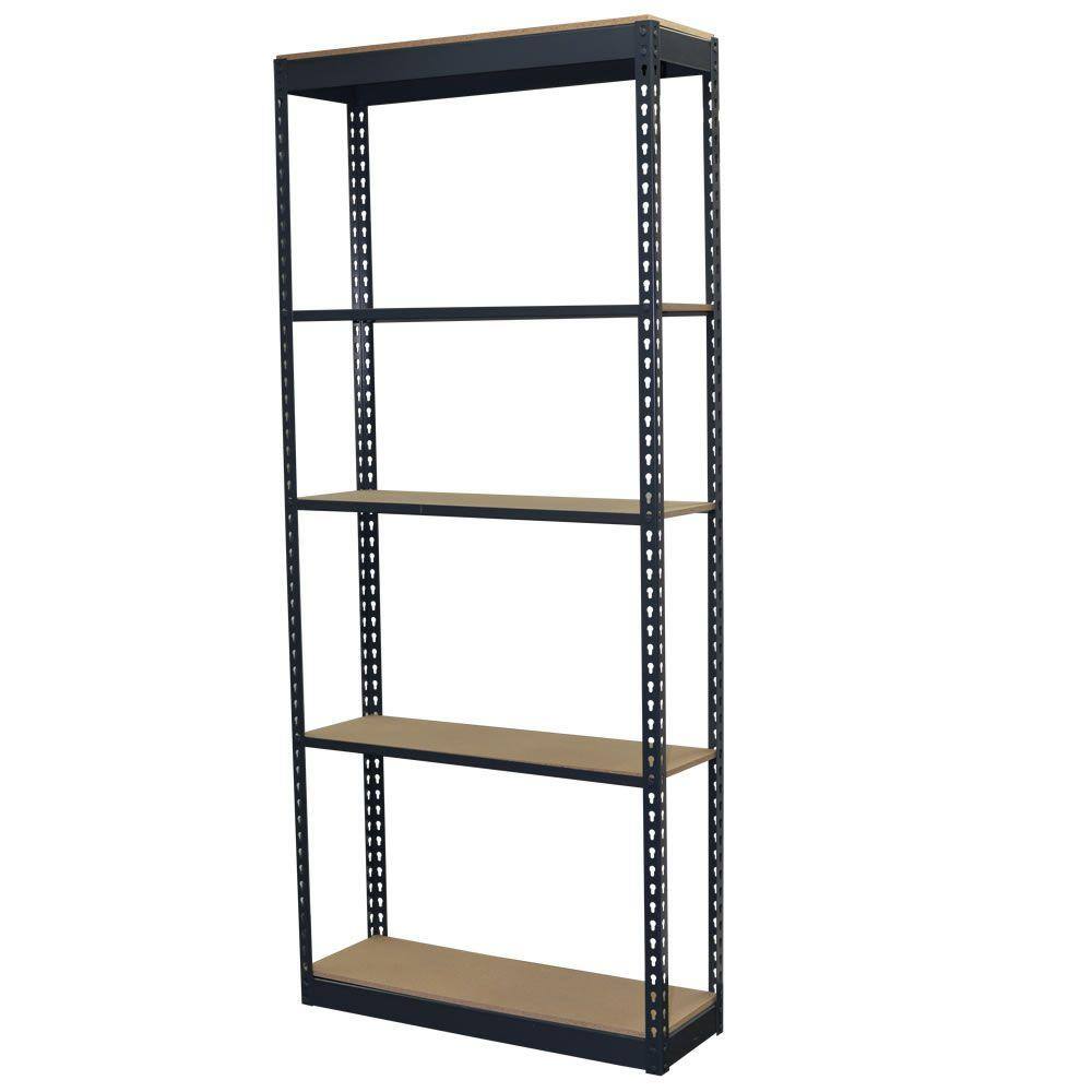 Storage Concepts 5 Tier Boltless Steel Garage Storage Shelving Unit 36 In W X 96 In H X 12 In D P2a5 3612 96w The Home Depot