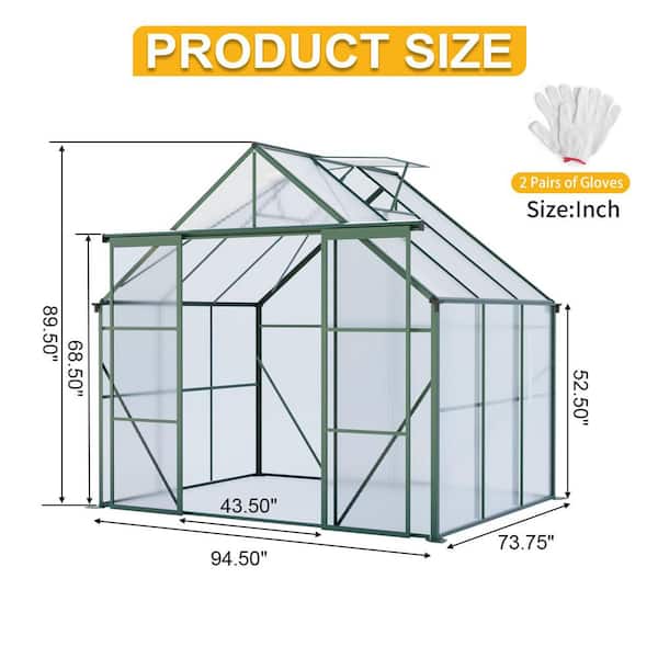 Storhaus 94 in. W x 73 in. D x 89 in. H Double-Door Polycarbonate