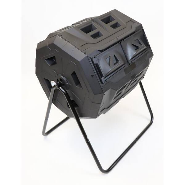 43 Gallon Compost Tumbler Bin Outdoor Garden Rotating Dual Compartment Compost 
