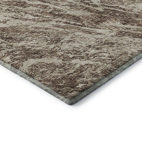 Mayfield Premium Machine Washable Abstract AMF971 Brown 5 ft. x 7 ft. 6 in. Area Rug