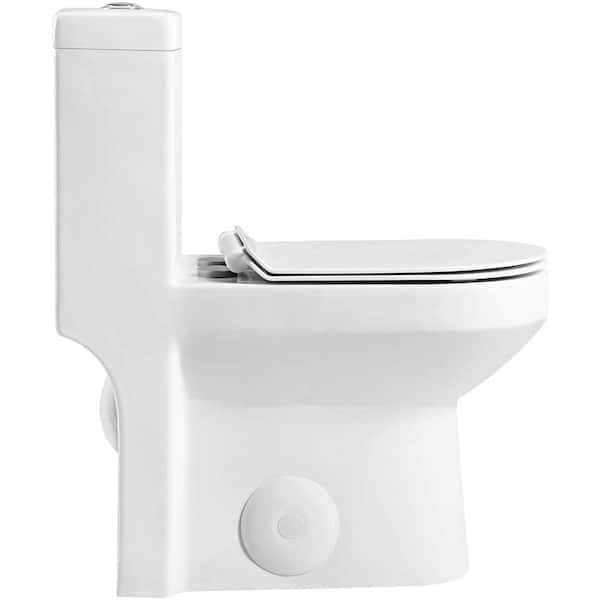 Fine Fixtures Jawbone 10 In Rough 1 Piece 08 Gpf 58 Dual Flush Round Toilet White Seat Included Motb10w The