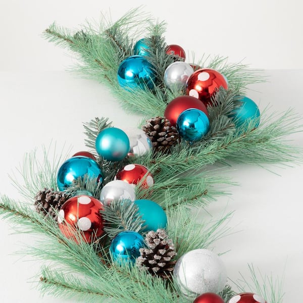 SULLIVANS 67"Artificial Multicolor Ball Ornament Garland