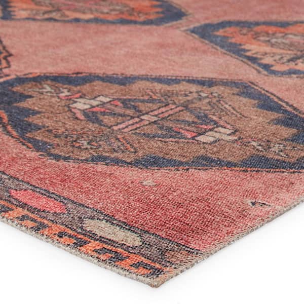 Mirta Pink/Blue 2 ft. 6 in. x 7 ft. 6 in. Medallion Runner Rug