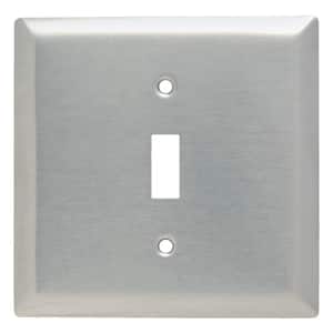 Pass & Seymour 302/304 S/S 2 Gang 1 Toggle Wall Plate, Stainless Steel (1-Pack)
