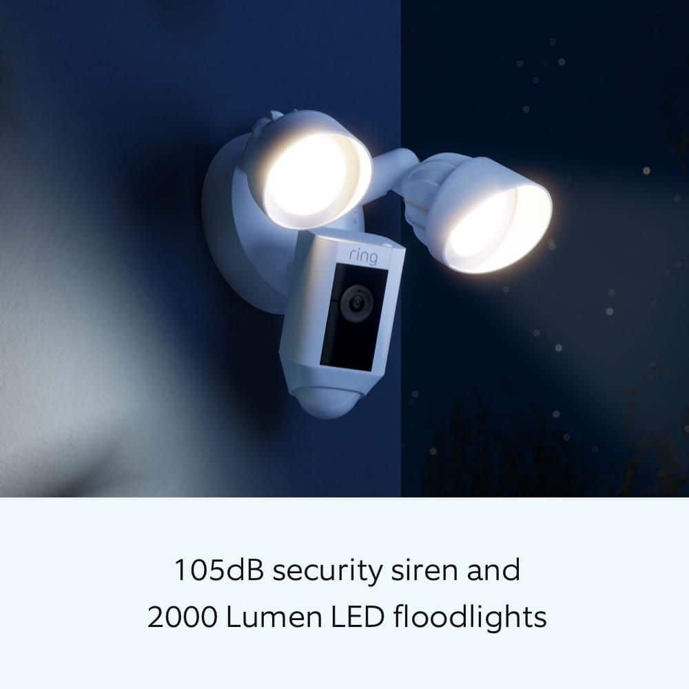 Black Wireless Motion Sensing Floodlight Security Camera with Audio