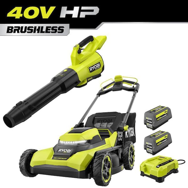 40V HP Brushless 21" Cordless Walk Behind Self-Propelled Mower w/ 800 CFM Leaf Blower, (2) 6.0 Ah Batteries, & Charger