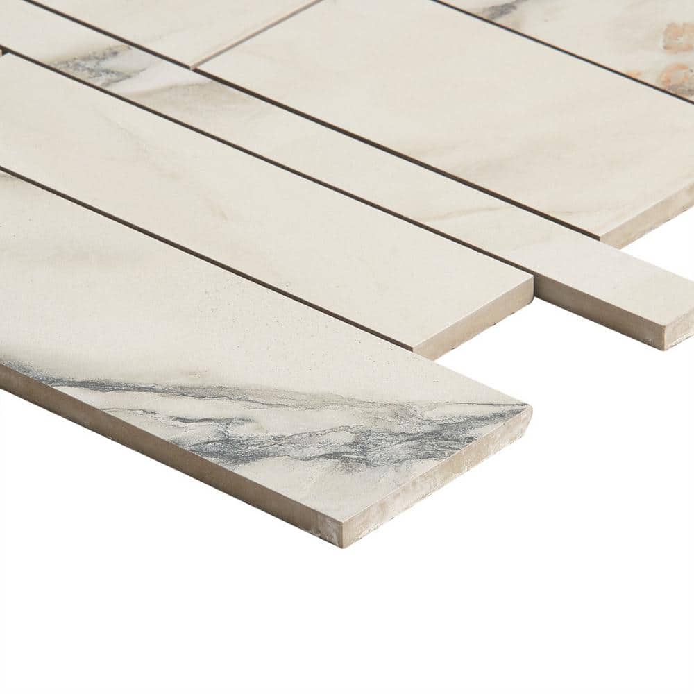 Calacatta Rustico Matte Porcelain Marble Look Mosaic Tile 12x12