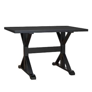 Florence Antique Black Trestle Table