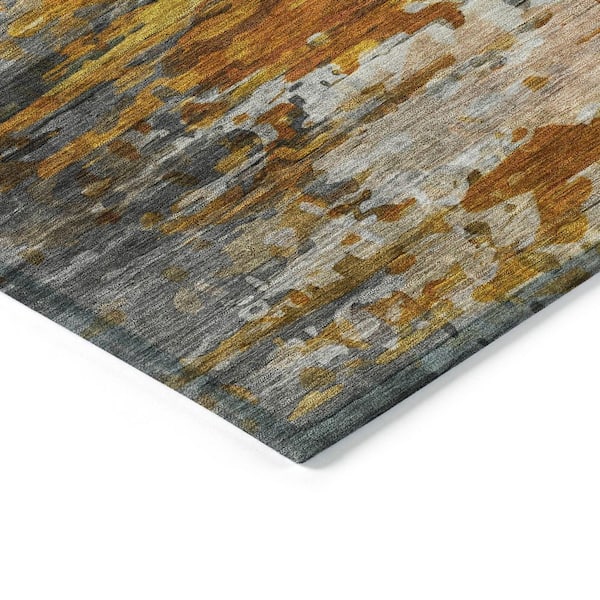 Chantille Machine Washable Indoor/Outdoor Abstract ACN2034 Copper 8 ft. x 10 ft. Area Rug