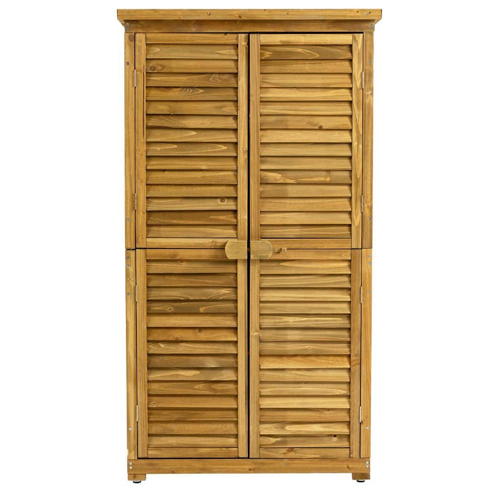 Stunning Design Natural Wood 3 ft. W x 1.5 ft. D Storage Shed with Lockable