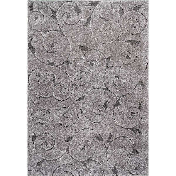 nuLOOM Maisha Abstract Shag Dark Gray 8 ft. x 10 ft. Area Rug