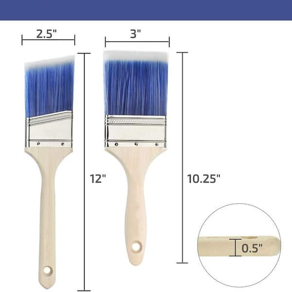 Dracelo 3 in. 2.5 in. Paint Brush Set (2-Pack)