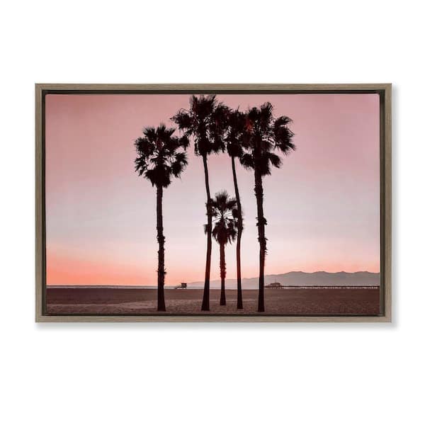 Stupell Industries Cluster of Palm Trees by Natalie Carpentieri Brown Floater Frame Coastal Graphic Art Print 17 in. x 25 in.