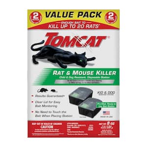 Rat and Mouse Killer Disposable Station Value Pack with 2-Disposable Bait Stations, Child and Dog Resistant