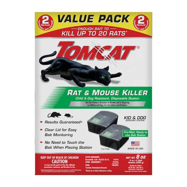 TOMCAT Rat and Mouse Killer Disposable Station Value Pack with 2-Disposable Bait  Stations, Child and Dog Resistant 438840405 - The Home Depot
