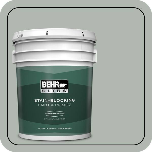 BEHR ULTRA 5 gal. #PPU12-14 Verdigris Extra Durable Semi-Gloss Enamel Interior Paint & Primer