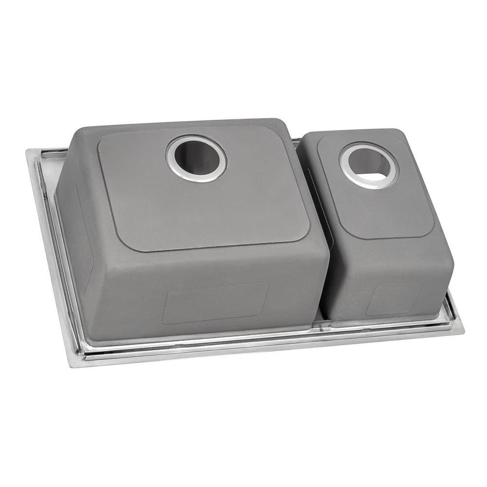 Ruvati 37" Stainless Steel Drop-In Double Bowl Kitchen Sink