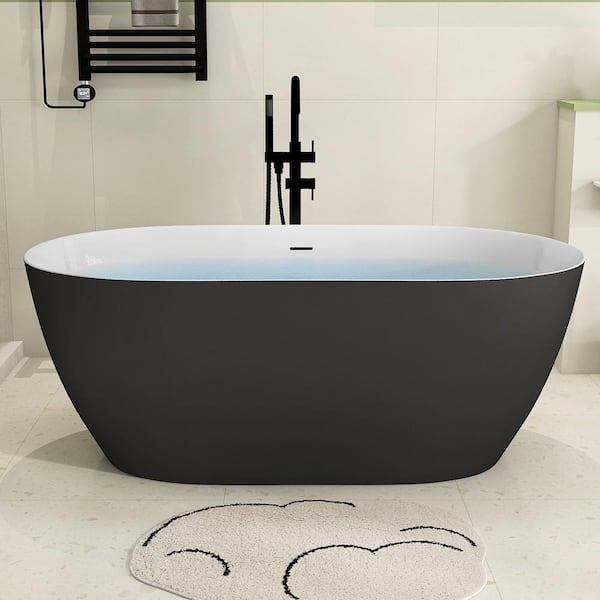 NTQ 51 in. x 27.5 in. Free Standing Tub Freestanding Soaking Bathtub ...