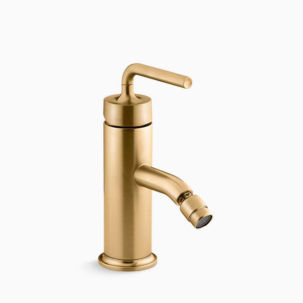 Kohler Purist Single Hole Single Handle Bidet Faucet In Vibrant Brushed Moderne Brass 14434 4a 3331