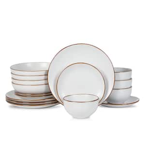 Stone Lain Brasa 16-Piece Dinnerware Set Stoneware, Service For 4, White