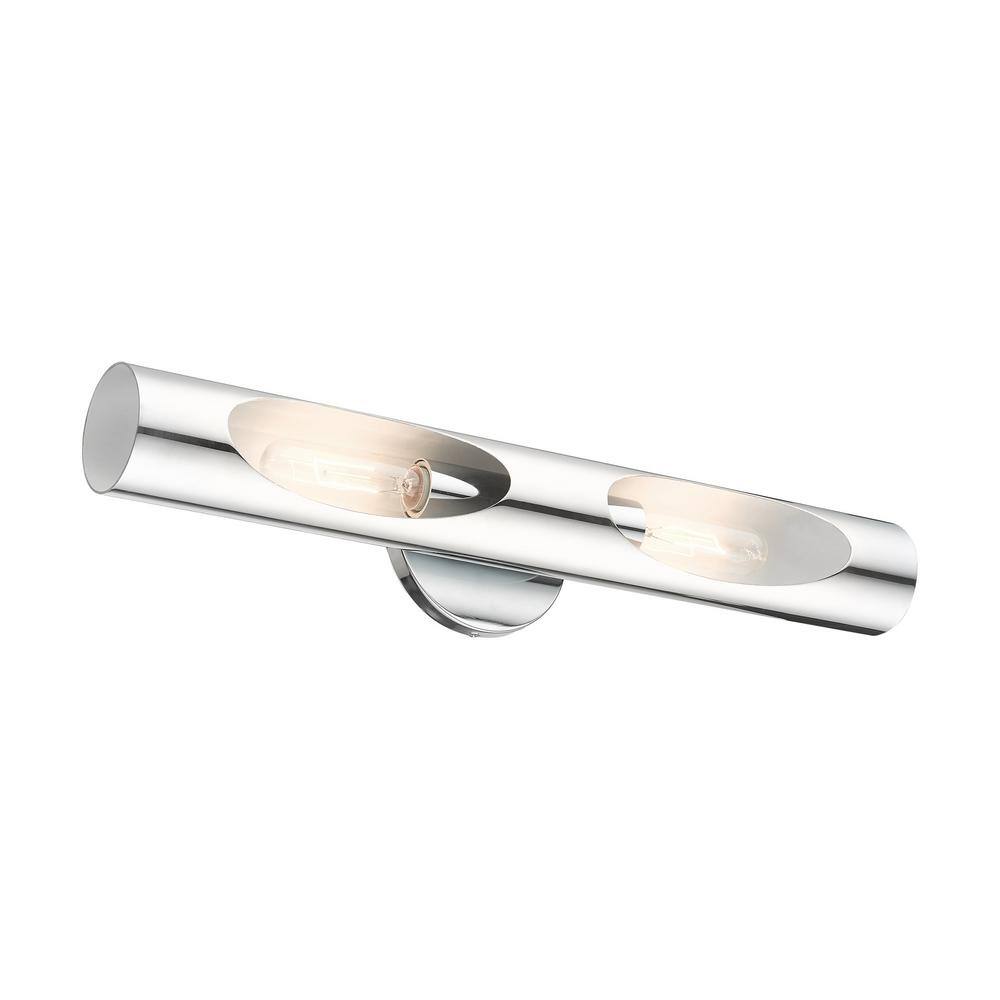 Novato Polished Chrome Dimmable 2-Light ADA Wall Sconce