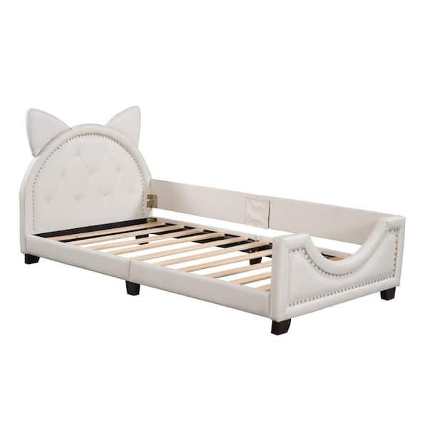 Harper & Bright Designs White Twin Size Upholstered Daybed with Carton ...